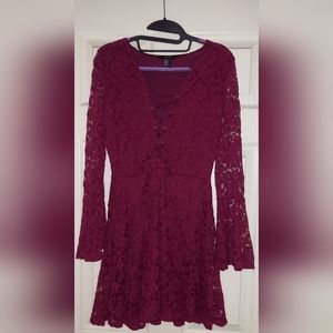 Forever21 Wine Colored Lace Dress